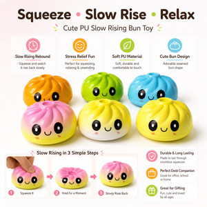 Juguetes Blandos de PU de Alta Calidad al por Mayor, de Lenta Recuperación, con Ojos Grandes y Expresión de Dumplings, Juguetes para Apretar para Niños - Product Image 4