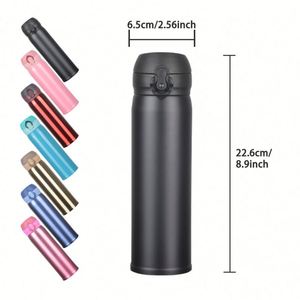 Bouteille isotherme en acier inoxydable pour enfants, tasse à boire pour enfants, gourde thermique isolée pour enfants 500 ml avec paille et poignée – Vente chaude - Product Image 6