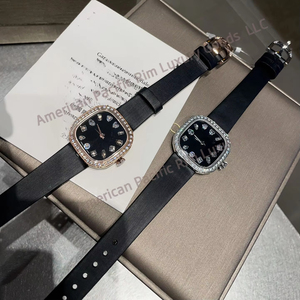 Reloj de Lujo con Diamantes Cuadrados para Mujer, Caja de Acero Inoxidable, Correa de Cuero, Reloj de Pulsera Elegante para Uso Diario y Fiestas - Product Image 1