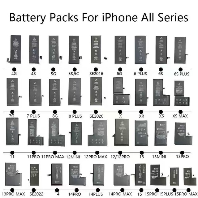 OEM High Quality Battery for iPhone 6 7 8 Plus X XR XS 11 12 13 Mini 14 15 16 Pro Max Phone Batteries 100% Health
