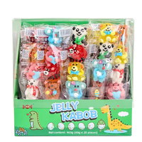 Draagbare fruit-gearomatiseerde gummy snoepjes in cartoon dierenfiguurtjes, kinderfeestje snack
