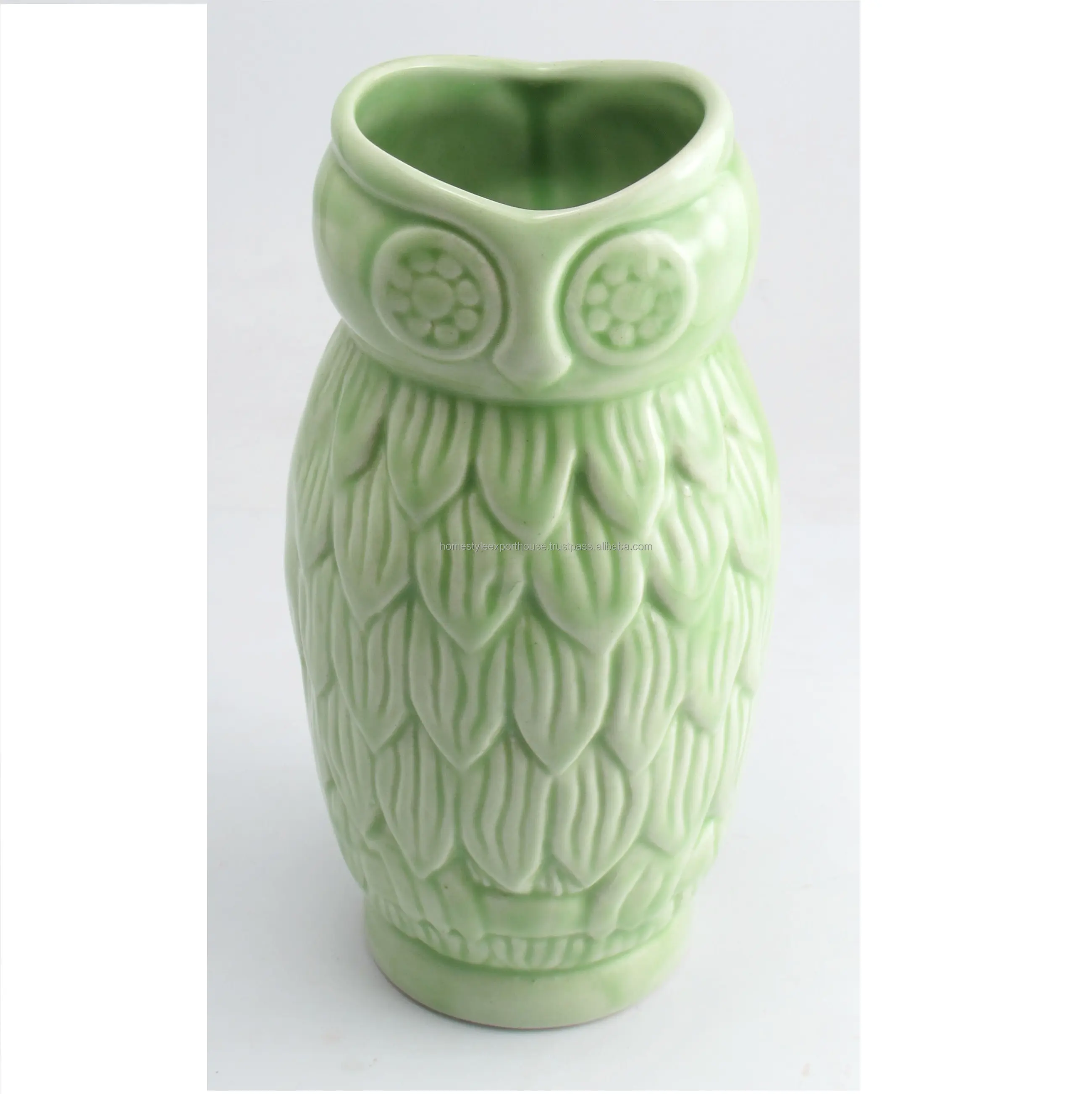 Hand Made Trang Trí Gốm Owl Shape Flower Vase Vườn Gốm Chậu Bán Buôn Trang Trí Nội Thất Bảng Top