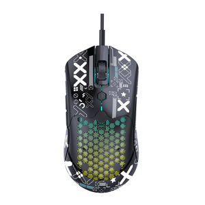 FreeWolf M5 Lightweight <b>Wired</b> Gaming <b>Mouse</b> PAW3325 12000 DPI RGB Lighting Perforated Design - Product Image 2