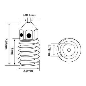 Kit Hotend Haute Vitesse Bambu Lab A1 A1 Mini A2L avec Buse en Acier Trempé 0.2mm 0.4mm 0.6mm 0.8mm pour Imprimante 3D - Product Image 5