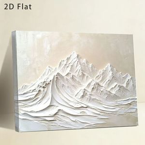 Arte Mural de Montaña en Resina Plana 2D, Decoración Rectangular Art Deco para Sala de Estar, Lienzo Hecho a Mano para Colgar - Product Image 1