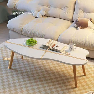 ไม้เซ็ตสำหรับห้องนั่งเล่นใบชาทรงรีทรงกลมโต๊ะด้านข้างโต๊ะชาแก้วคู่สำหรับโต๊ะบาสเก็ตบอล - Product Image 4