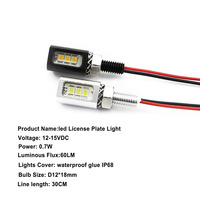 Ampoule LED étanche pour plaque d'immatriculation, lampe à vis miniature 12VDC pour bateau, yacht, équipement externe de signalisation