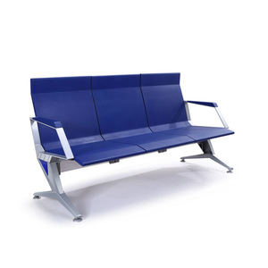 Sillas de espera Tenzo T30 en fila con pasamanos para uso público en aeropuertos, estaciones de tren y hospitales - Product Image 5