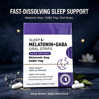 Bandes orales de mélatonine et GABA à marque privée OEM, 3 mg de mélatonine, 7 mg de GABA, dissolution rapide, soutien au sommeil, saveur mangue