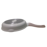 Set panci penggorengan aluminium antilengket 24cm untuk restoran desain klasik bahan logam