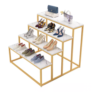 Étagère de présentation pour sacs et chaussures en acier inoxydable, design moderne, construction durable, pour supermarchés et fleuristes - Product Image 1
