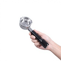 Poignée de machine à café sans fond en acier inoxydable enrichi en platine, 54 mm, design moderne et minimaliste, compatible avec les modèles 870/880