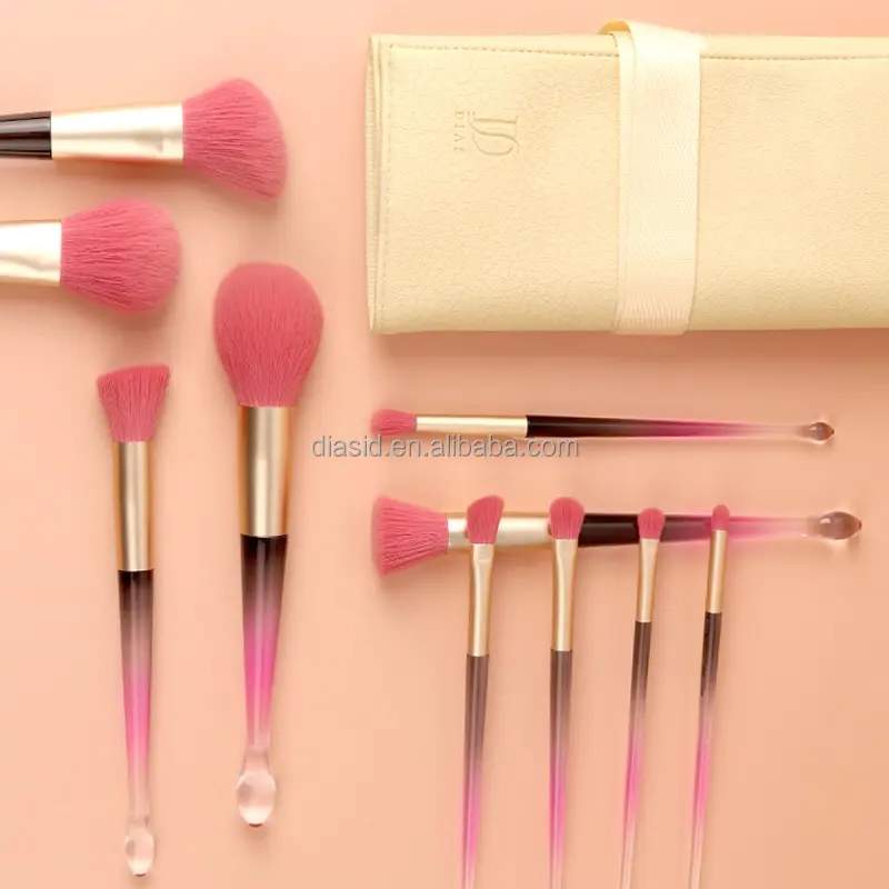 Colorful Makeup Brush Set tool 2021 new design private label makeup brush nano wool fiber with makeup bag