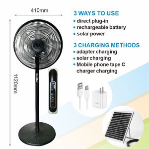 <span class=keywords><strong>พัดลม</strong></span>ตั้งพื้นพลังงานแสงอาทิตย์แบบชาร์จไฟได้ ขนาด <span class=keywords><strong>16</strong></span> <span class=keywords><strong>นิ้ว</strong></span> 12V DC พร้อมไฟ LED รีโมทคอนโทรล ปรับส่ายได้ ราคาประหยัด สำหรับใช้ในโรงแรม - Product Image 2