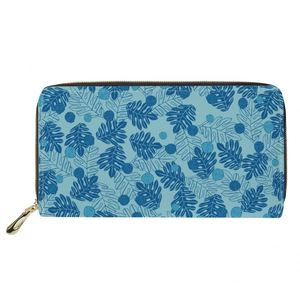 High Quality Pu Zipper Long <strong>Wallet</strong> Custom Hawaiian Fashion Hawaiian Breadfruit Full Print Waterproof Women's Polyester <strong>Wallet</strong> - Product Image 3