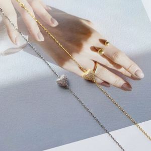 Bracelet cœur mignon et délicat en argent sterling 925 hypoallergénique plaqué or 18 carats avec zircone cubique 5A pour femmes, Dylam - Product Image 2