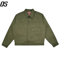 Ensemble deux pièces pour homme, veste en denim brut japonais, tenues en denim brut vert, veste en denim brut selvedge, costume, fabricants de jeans sur mesure