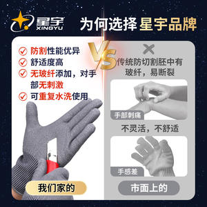 Guantes Anticorte Xingyu Nivel 5 HPPE Sin Recubrimiento Para Trabajos de Construcción Resistentes al Desgaste y Protección Contra Cortes - Product Image 4
