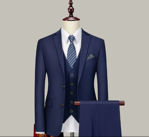 Traje <span class=keywords><strong>de</strong></span> Hombre para Negocios (Blazer + Chaleco + Camisa + Pantalones), Traje Formal Profesional Casual para Boda, 3 Piezas, Tallas XS-4XL - Product Image 2
