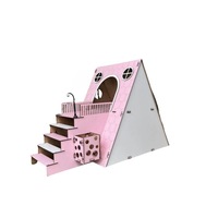 Mobilier de décoration intérieure Echo Modern Indoor Luxury : Bungalow duplex à deux étages en bois, motif imprimé maison de lapin, style Château de Lapin