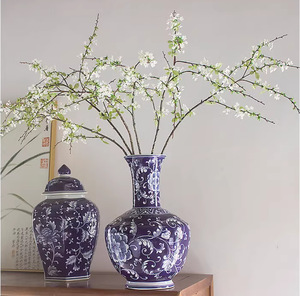 Nouveau Style chinois à la main <span class=keywords><strong>bleu</strong></span> et blanc porcelaine Vases à fleurs Table Top décoration Vases à fleurs - Product Image 5