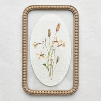 Cadre de perles de bois peinture décorative art mural impression, fleur minimaliste botanique français Vintage chambre peinture décorative