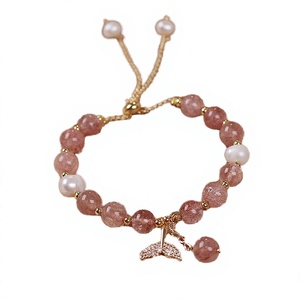 Dropshipping Natural Stone Hear for <b>Bracelet</b> Strawberry Quartz Rose Design Spiritual <b>Healing</b> <b>Bracelets</b> Gifts Weddings - Product Image 1