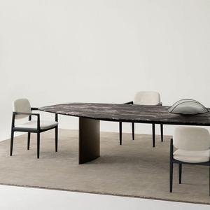 Set Tavolo da Pranzo in Marmo di Lusso Italiano, Arredamento Moderno per Sala da Pranzo di Villa, Tavolo da Pranzo Minimalista di Alta Gamma - Product Image 2