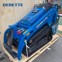 Derette V1000 Mini Skid Steer Loader Dengan Kontrol Pilot, Bucket Trencher Auger Hidrolik HANSA untuk Irigasi Kandang Ternak