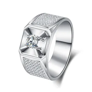 IGI tùy chỉnh đồ trang sức cổ điển gifts18k vàng trắng hpht phòng thí nghiệm kim cương Nhẫn kim cương Mens nhẫn cho Nhẫn cưới cho một người đàn ông