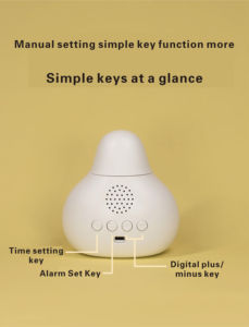 Cartoon Alarm <b>Clock</b> Auto Set Wall <b>Clock</b> Plastic Quartz Design for Living Room Single Face Needle Display - Product Image 3