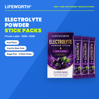 LIFEWORTH OEM Etichetta Privata Polvere Elettrolitica in Stick Acai Senza Zucchero 5.4g 12 Confezioni
