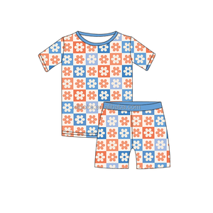 Vente de gros Ensemble de pyjamas pour enfants en bambou et viscose personnalisés pour bébés Chemise courte pour enfants Pantalon 2 Pic Vêtements de nuit d'été pour tout-petits - Product Image 1