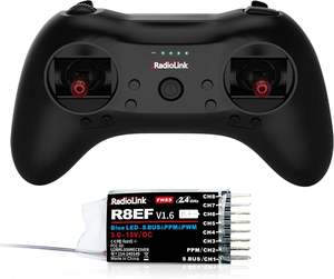 Radiolink T8S 2.4GHz Transmisor RC de 8 Canales, Control Remoto Portátil de Bolsillo R8EF RX para Dron/Auto/Barco/Avión - Product Image 1