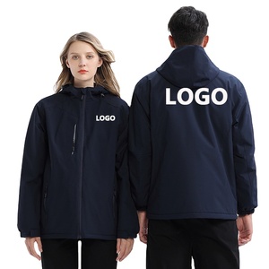 Chaqueta impermeable suave de poliéster con logotipo bordado y cremallera completa para hombre, uniforme corporativo de equipo, chaqueta Softshell para mujer - Product Image 1