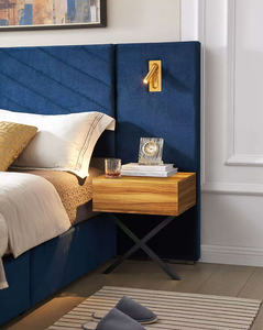 Queen Size Modern Adjustable Velvet <b>Bed</b> <b>Frame</b> with Vertical Channel Tufted Wingback Headboard and Upholstered Platform <b>Bed</b> - Product Image 3