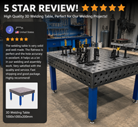 Table de soudage 3D flexible en fonte avec garantie commerciale, plateforme de soudage 3D, accessoires complets (jigs, pinces), solution tout-en-un