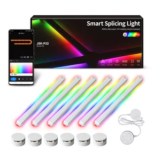 6 Segmentierte Musik synchron isation RGBIC Gaming Lighting Sprach steuerung Holiday Ambient Light Smart Glide Wand leuchte