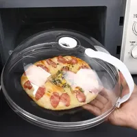 Couverture anti-éclaboussures transparente en plastique pour micro-ondes avec couvercle de protection alimentaire, aérations vapeur, conservation de la fraîcheur, anti-mouches, écologique