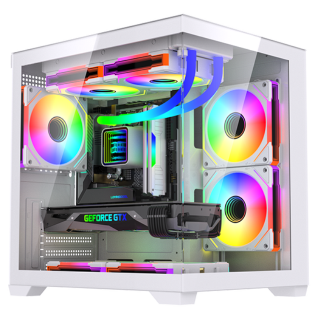 LOVINGCOOL 2025 New Design Micro-ATX ITX PC Case Mid Tower Aluminum Alloy Cabinet Case Tempered Glass Comput Gaming PC Chassis