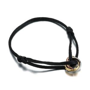 Yiwu Aceon Designer Bijoux Offre Spéciale Plaqué Or En Acier Inoxydable Noeud Ajuster Tri Couleur <span class=keywords><strong>Cercle</strong></span> Inter Noeud Charme Bracelet - Product Image 2