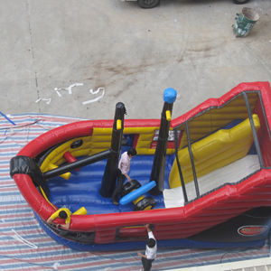 Château gonflable pirate avec toboggan pour location commerciale lors de fêtes - Product Image 1