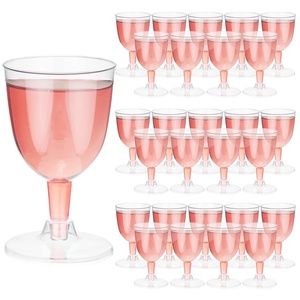 Verre à vin rouge jetable transparent de 160 ml avec paillettes dorées roses, sans BPA, tige moyenne, pour les fêtes - Product Image 4