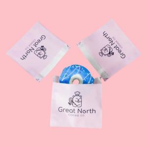 Customized logo Personalized Restaurant Doughnut Wax Paper Doughnut Croissant <b>Cookie</b> Packaging Paper <b>Bag</b> - Product Image 3