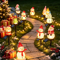 Solarbetriebene Weihnachtsbaum-, Weihnachtsmann- und Schneemann-Bodenbeleuchtung für den Außenbereich, IP65/wasserdicht, CE- und RoHS-zertifiziert, PVC-Material, für die Feiertage