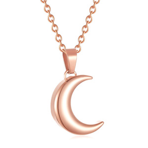 Toptan Fiyat Paslanmaz Çelik 18 Ayar Altın Kaplama Su Geçirmez Takı Ay Kolye Külleri İçin Kolye Urn Kremasyon Anıt Kolye - Product Image 6