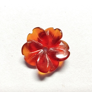 Piedras preciosas sueltas con forma de flor de ágata roja brillante, colección de arte, T-1F, 8mm - Product Image 1