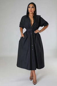 Vestido Largo de Moda para Mujer, Primavera 2026, Vestido Camisero Largo Informal para Mujer - Product Image 3