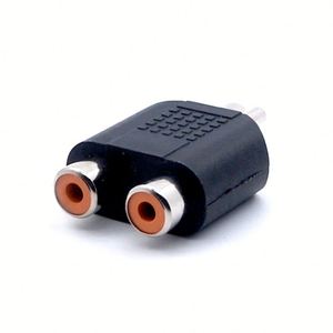 Un macho a dos hembra AV Conexión enchufe <span class=keywords><strong>RCA</strong></span> adaptador <span class=keywords><strong>RCA</strong></span> <span class=keywords><strong>convertidor</strong></span> macho hembra conector 2 en 1 - Product Image 1