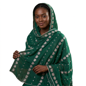 Wholesale Women Chiffon Embroidered Head Scarf Muslim Headwear Lightweight Breathable Ethnic Shawl Wrap OEM Custom - Product Image 1